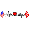 Cardio heart USA and flag Denmark