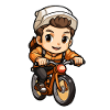 Fahrradfahrer Design - Kawaii Style