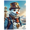 Steampunk Winterlandschaft Schneemann 1.9