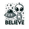 Drôle Alien Alien Croire