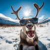 Reindeer in the snow