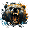 Strong angry grizzly