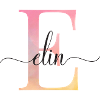 E| Monogram | Namn | Elin |Vattenfärg