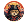 Gatto Samurai Giapponese Amante Estetico Del Gatto
