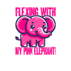 lustiger rosa Elefant mit spruch