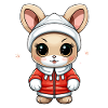 Bunny Christmas Design - Kawaii Style