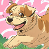 Chien d’anime joyeux