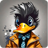 Black duck with tie