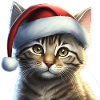 Kitten with Santa hat