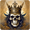 Grinning skull with crown