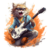 Singing Guitar Playing Cat