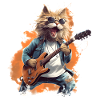 Singing guitar playing cat
