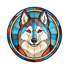 Husky-Hund Bunte Aquarell-Tier-Illustration
