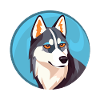 Husky-Hund Bunte Aquarell-Tier-Illustration