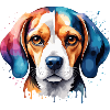 Beagle Dog stamtavle hund i farverige neoon farver
