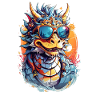 Cool Colourful Dragon in Sunglasses