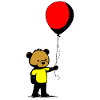 A bear with balloon