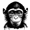 Grinning monkey face