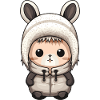 Bande dessinée d’hiver lapin