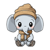 Bande dessinée d’hiver éléphant