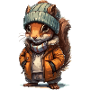Squirrel Autumn Winter Outfit