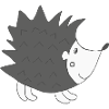 Hedgehog Black White