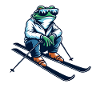 Cool frog skier