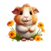 Meerschweinchen mit Blumen