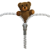 Zipper with Teddy - Silver