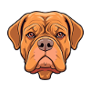 Dogue De Bordeaux Cane Razza Cartone Animato Kawaii Illustr