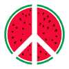 Wassermelone Peace-Zeichen