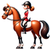 Équestre Équestre Brun Beau Cheval
