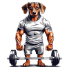 Muscle Dachshund Bodybuilder Dog Love Dog Design
