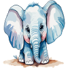 Elefant in Wasserfarben