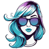 Cartoon girl with glasses.