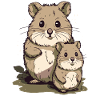 Chinchilla Rodent Mother and Child