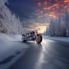 Winter Highway Motorcycle Ride