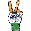 India Flag Peace Victory Symbol Used