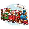 Christmas Train Elf Reindeer Snow