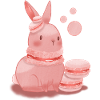 Raspberry macaron bunny