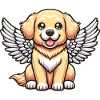 Angelic Golden Retriever with Wings –