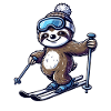 Relaxed Sloth Skier – Winter Fun