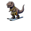 Dinosaurier auf Ski - Lustiger Skitrex
