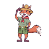 Cartoon Fox is Boy Scout