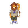 Cartoon Lion is Boy Scout