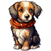 Winter dog with scarf