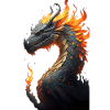 Dragon head with fire