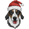 Dog with Santa hat
