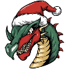 Dragon with Santa hat