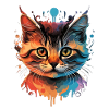 Cat Head Painting: Artistic Elegance
